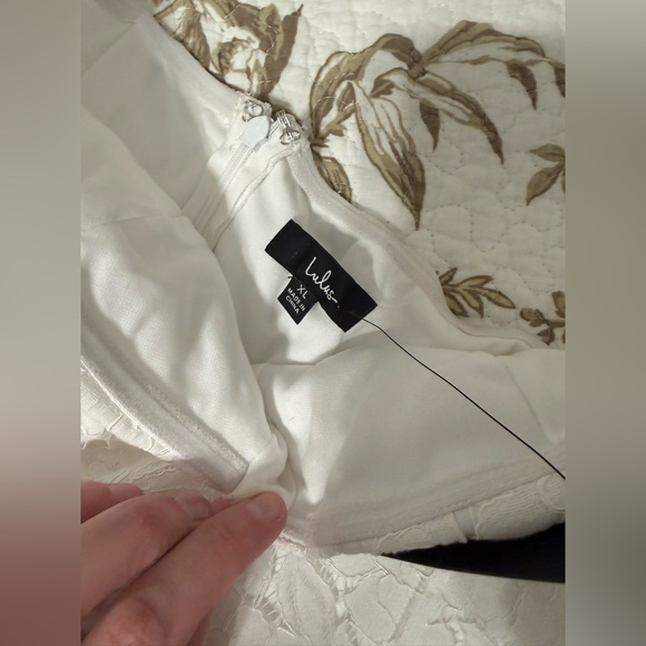 NWT Lulus Exquisite Aura White Lace Strapless Bustier Midi Dress - Picture 5 of 11